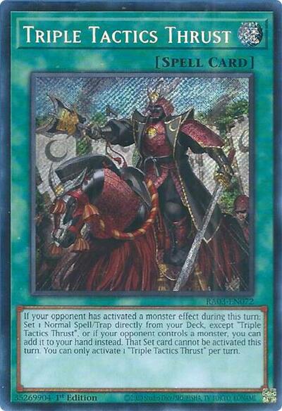 Triple Tactics Thrust (Secret Rare) [RA03-EN072-SeR]