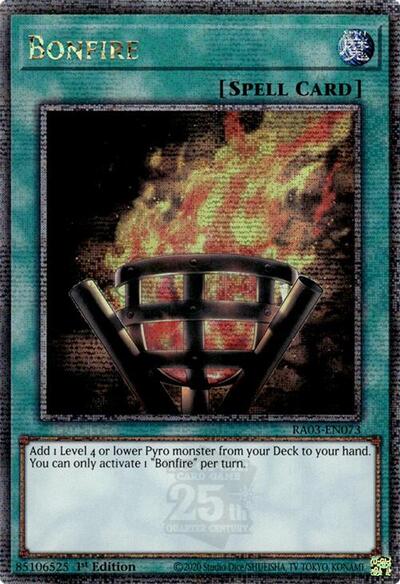 Bonfire (Quarter Century Secret Rare) [RA03-EN073-QCSR]