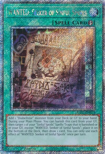 WANTED: Seeker of Sinful Spoils (Platinum Secret Rare) [RA03-EN074-PlSR]