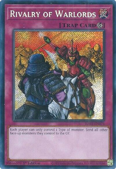 Rivalry of Warlords (Secret Rare) [RA03-EN075-SeR]