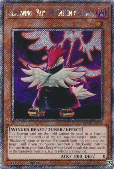 Blackwing - Vayu the Emblem of Honor (Platinum Secret Rare) [RA03-EN224-PlSR]