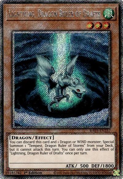 Lightning, Dragon Ruler of Drafts (Platinum Secret Rare) [RA03-EN257-PlSR]