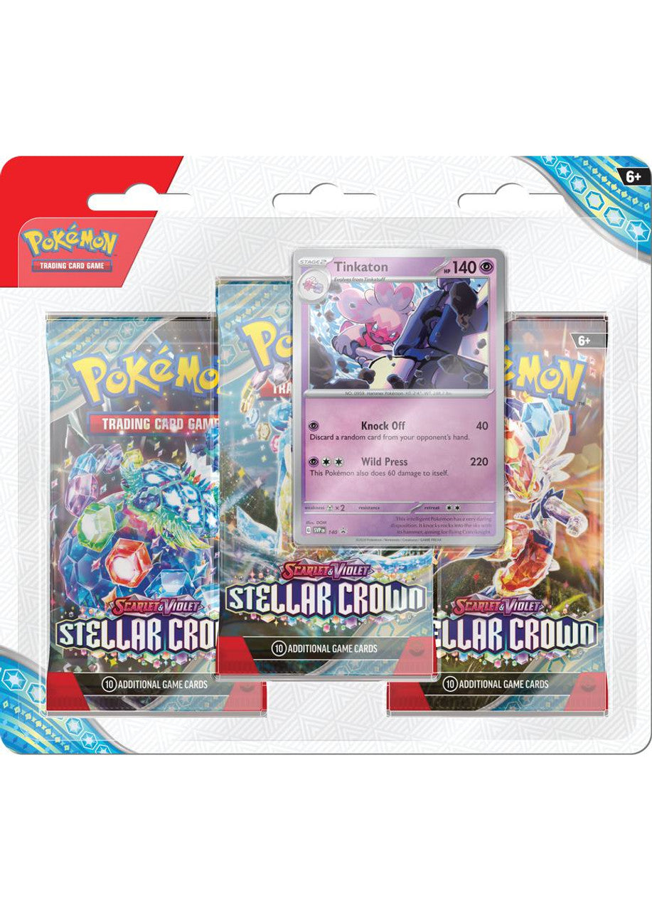 Pokémon TCG: Scarlet & Violet - Stellar Crown - Blister Pack - Three Boosters - Tinkaton Promo Card