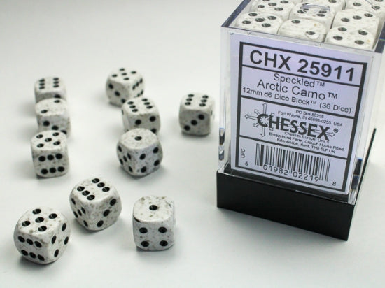 Speckled Arctic Camo 12mm d6 Dice Block (36 dice)