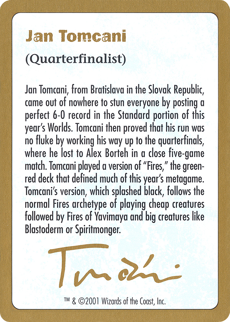 Jan Tomcani Bio [WC01-jt0a]