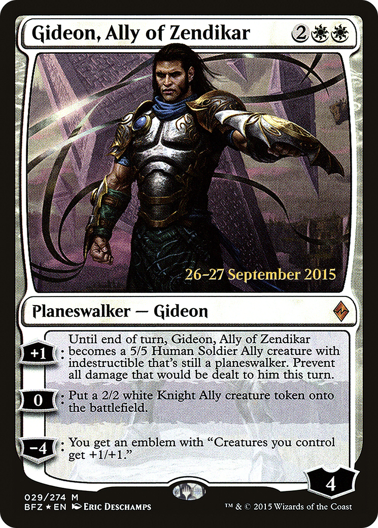 Gideon, Ally of Zendikar - Prerelease Promo [PBFZ-29s]