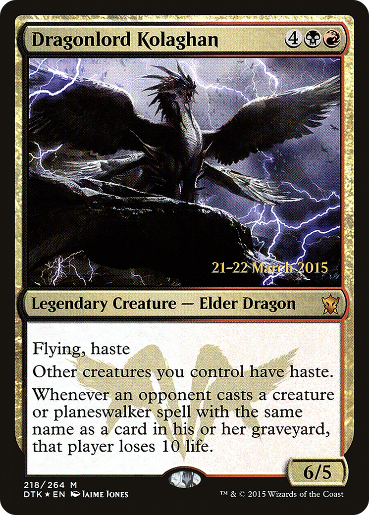 Dragonlord Kolaghan - Prerelease Promo [PDTK-218s]