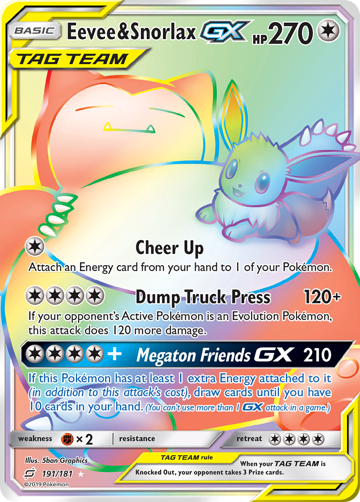 Eevee & Snorlax-GX [SM9-191]