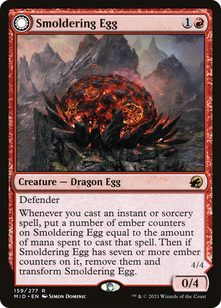 Smoldering Egg // Ashmouth Dragon [MID-159]