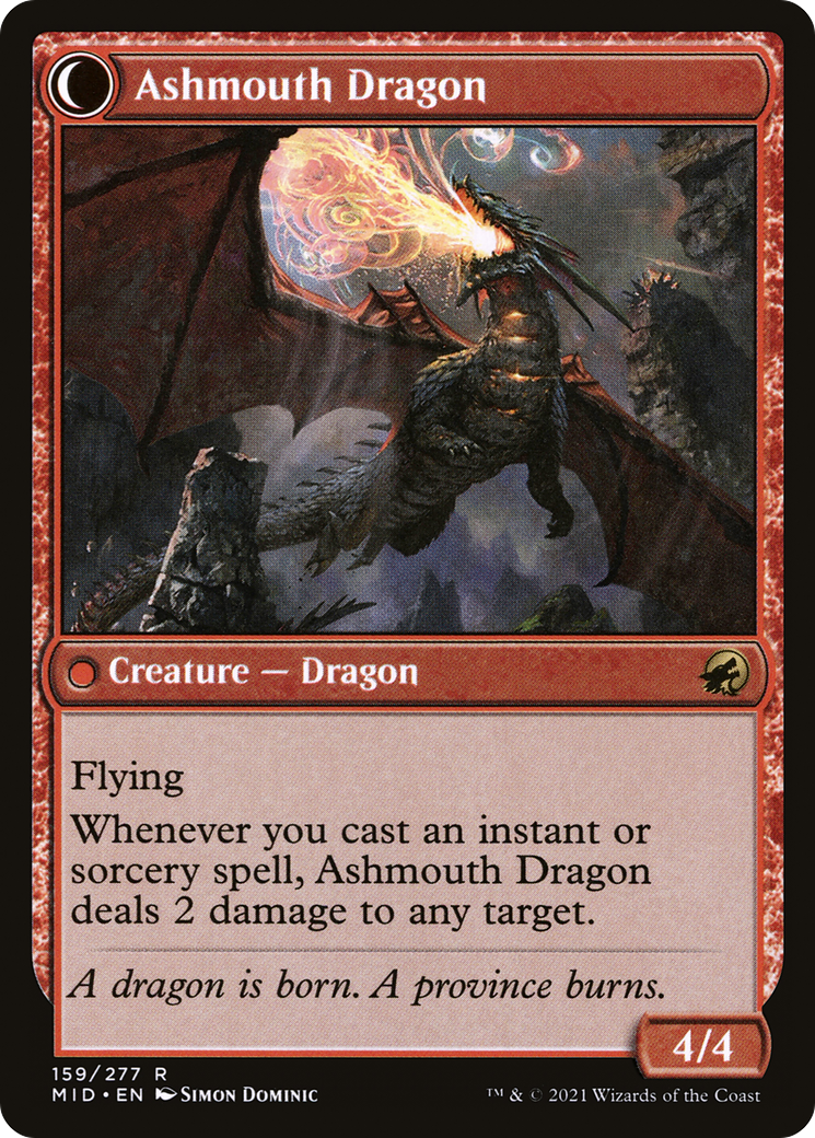 Smoldering Egg // Ashmouth Dragon [MID-159]