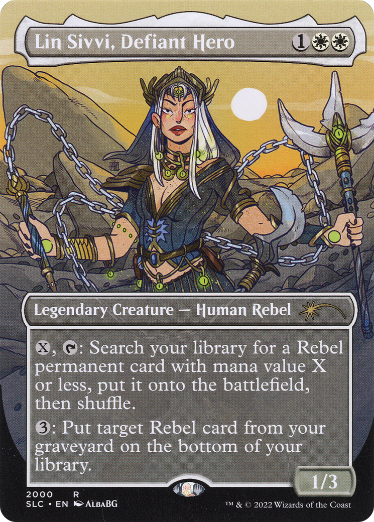 Lin Sivvi, Defiant Hero - Borderless - Full Art - Promo [SLC-2000]