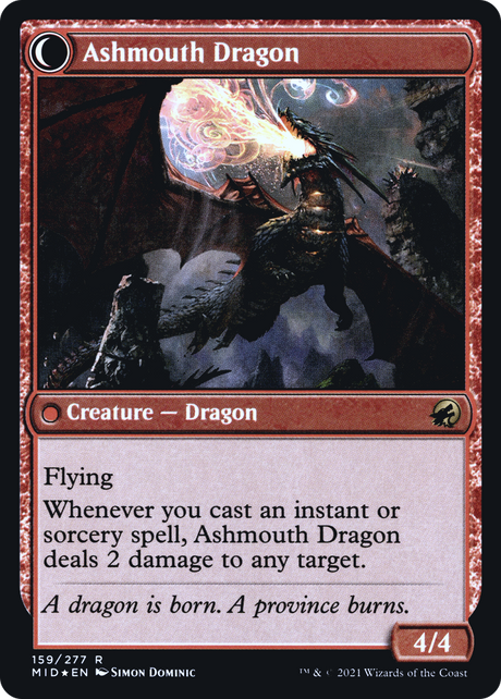 Smoldering Egg // Ashmouth Dragon - Prerelease Promo [PMID-159s]