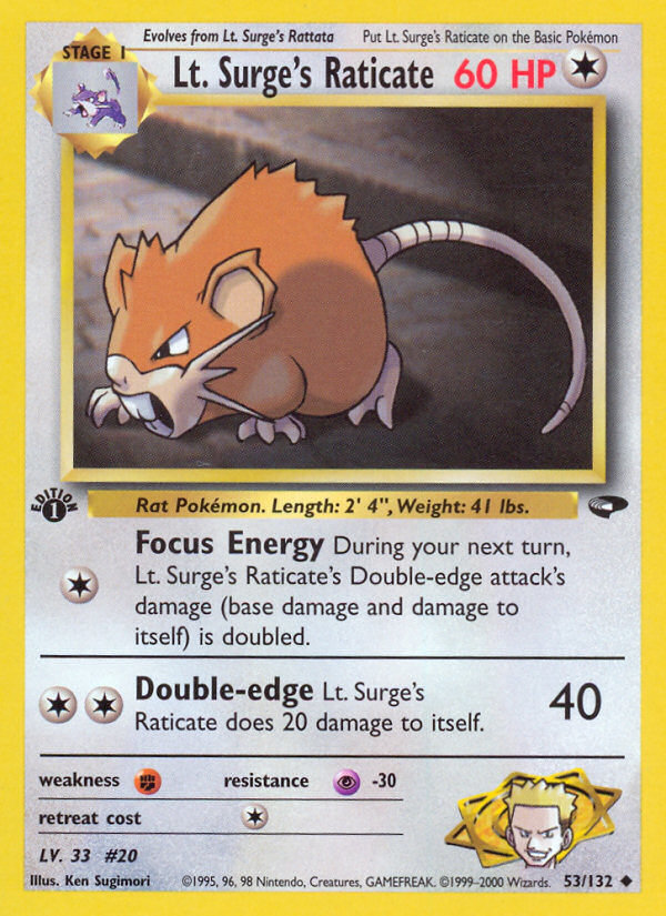 Lt. Surge's Raticate [GYM2-53]