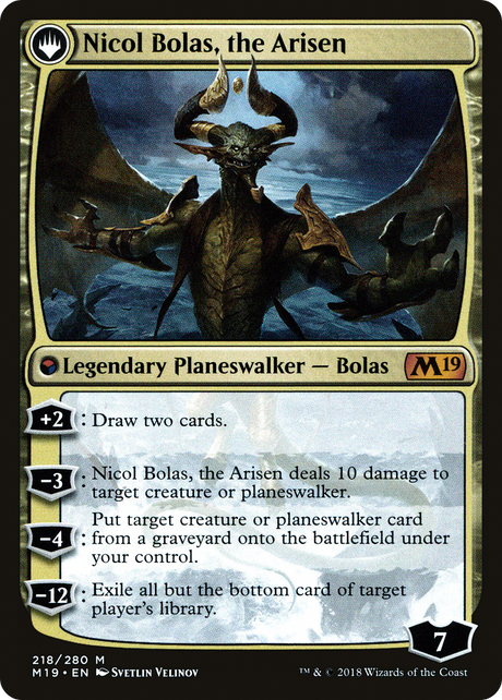 Nicol Bolas, the Ravager // Nicol Bolas, the Arisen - Prerelease Promo [PM19-218s]