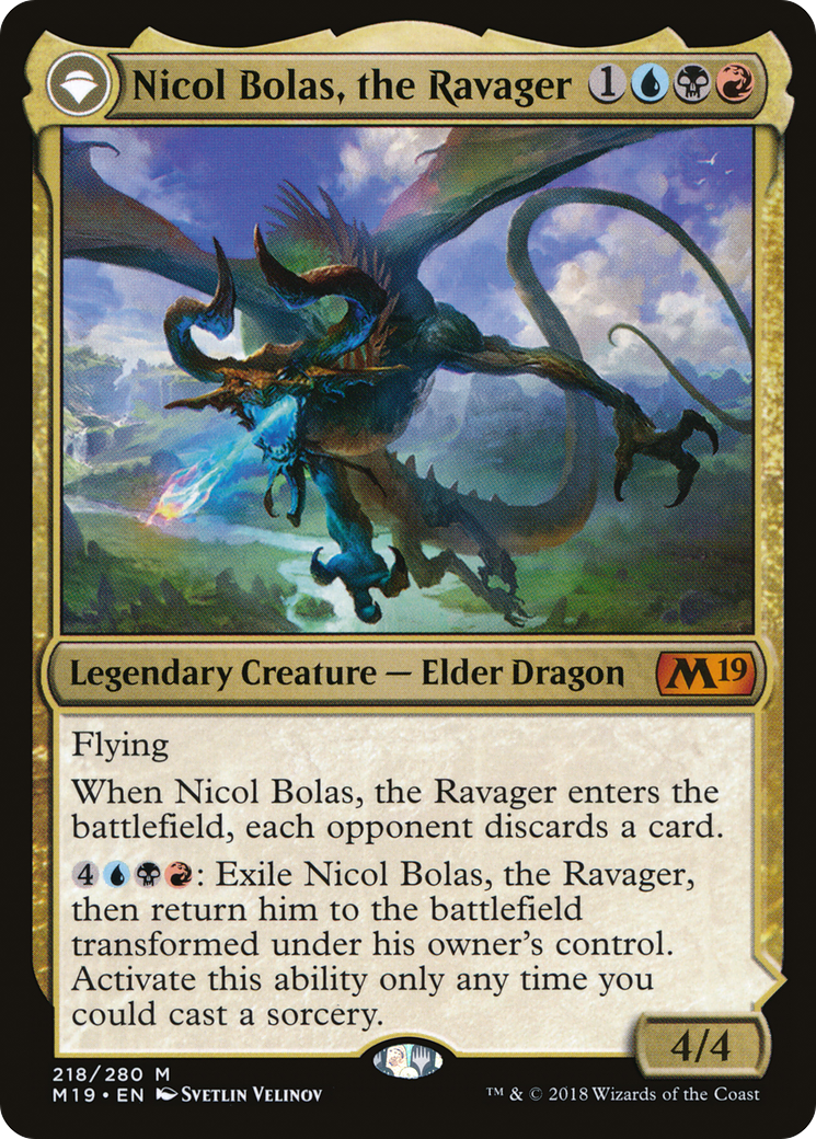 Nicol Bolas, the Ravager // Nicol Bolas, the Arisen [M19-218]