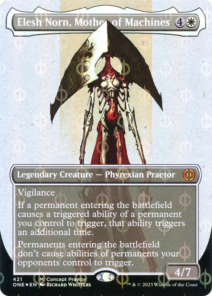 Elesh Norn, Mother of Machines - Borderless - Concept Praetor - Compleat Foil - Full Art [ONE-421]