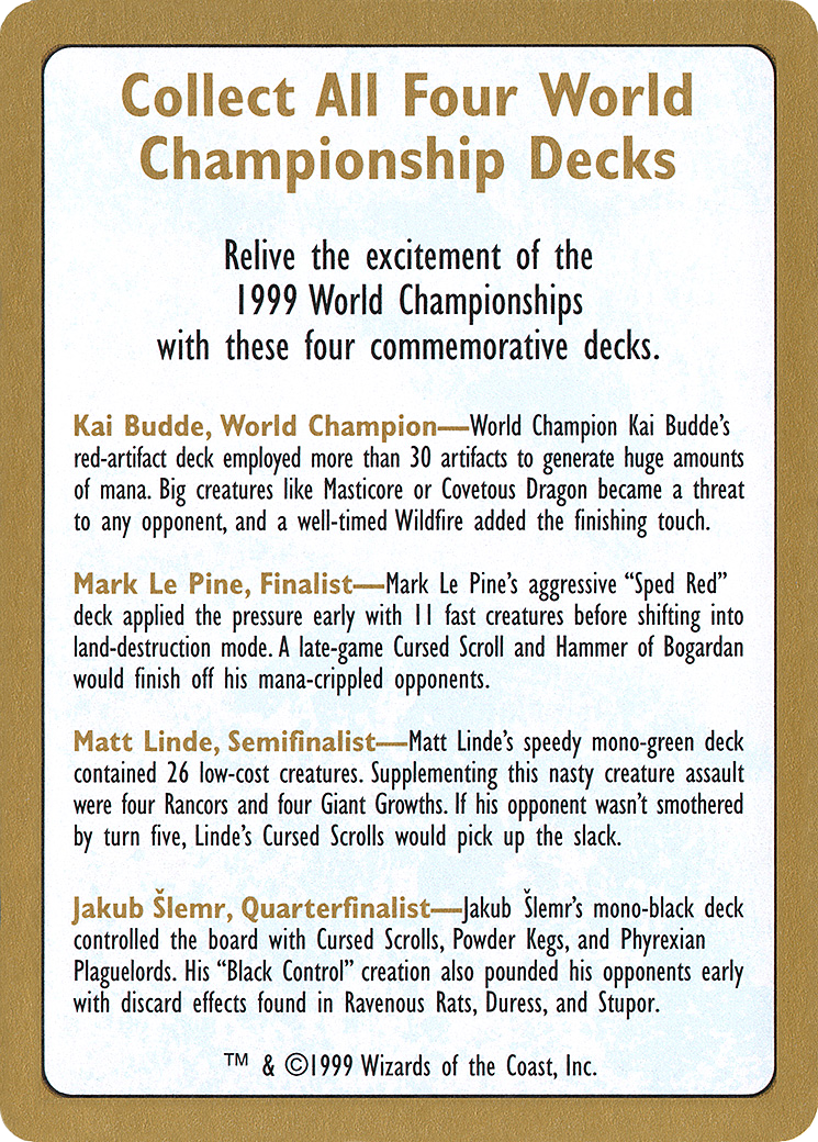 1999 World Championships Ad [WC99-0]