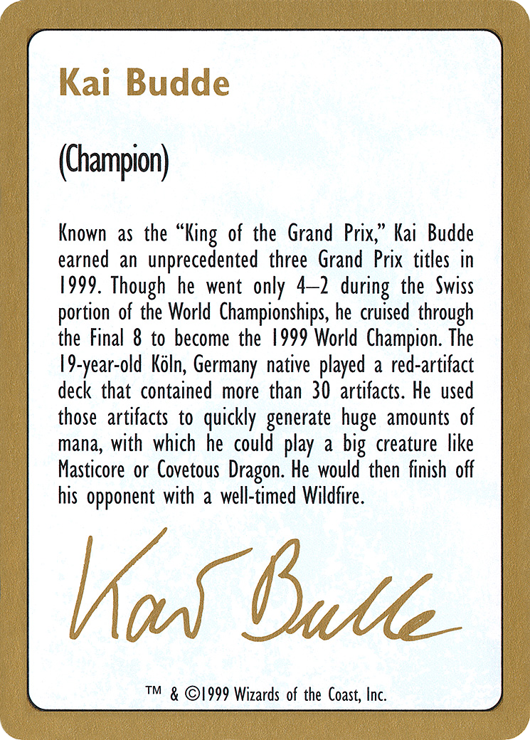 Kai Budde Bio [WC99-kb0a]