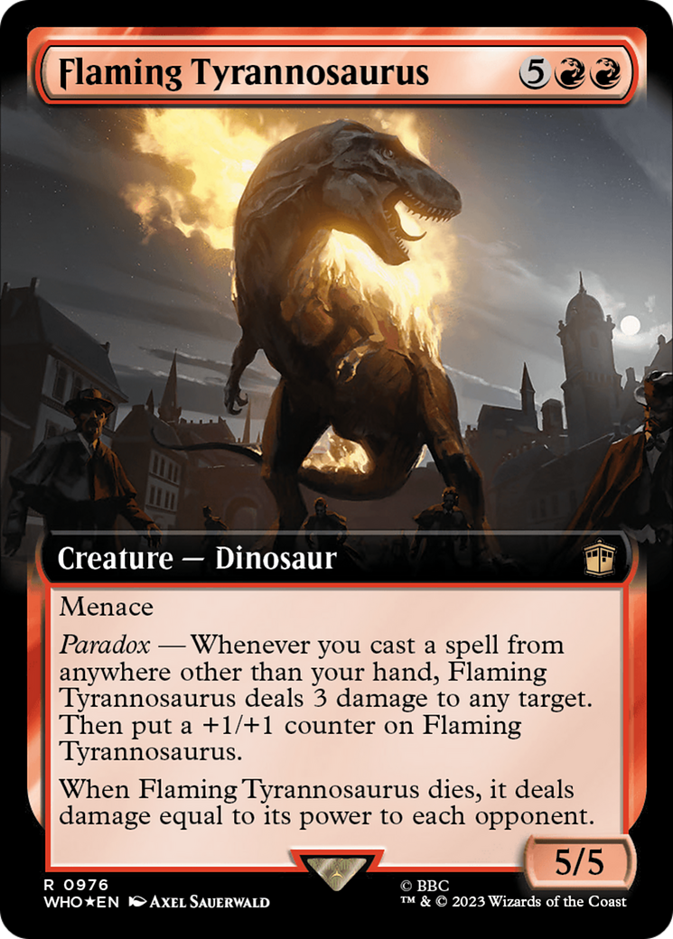 Flaming Tyrannosaurus - Extended Art - Surge Foil [WHO-976]