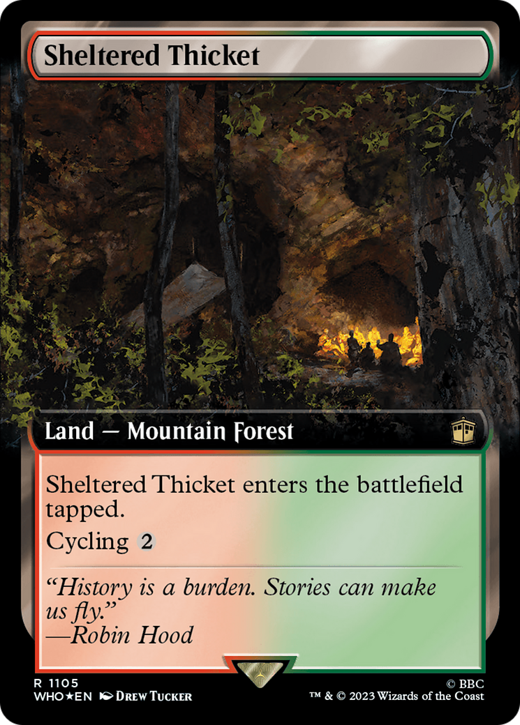 Sheltered Thicket - Extended Art - Surge Foil [WHO-1105]