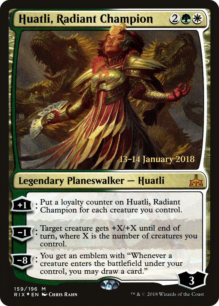 Huatli, Radiant Champion - Prerelease Promo [PRIX-159s]