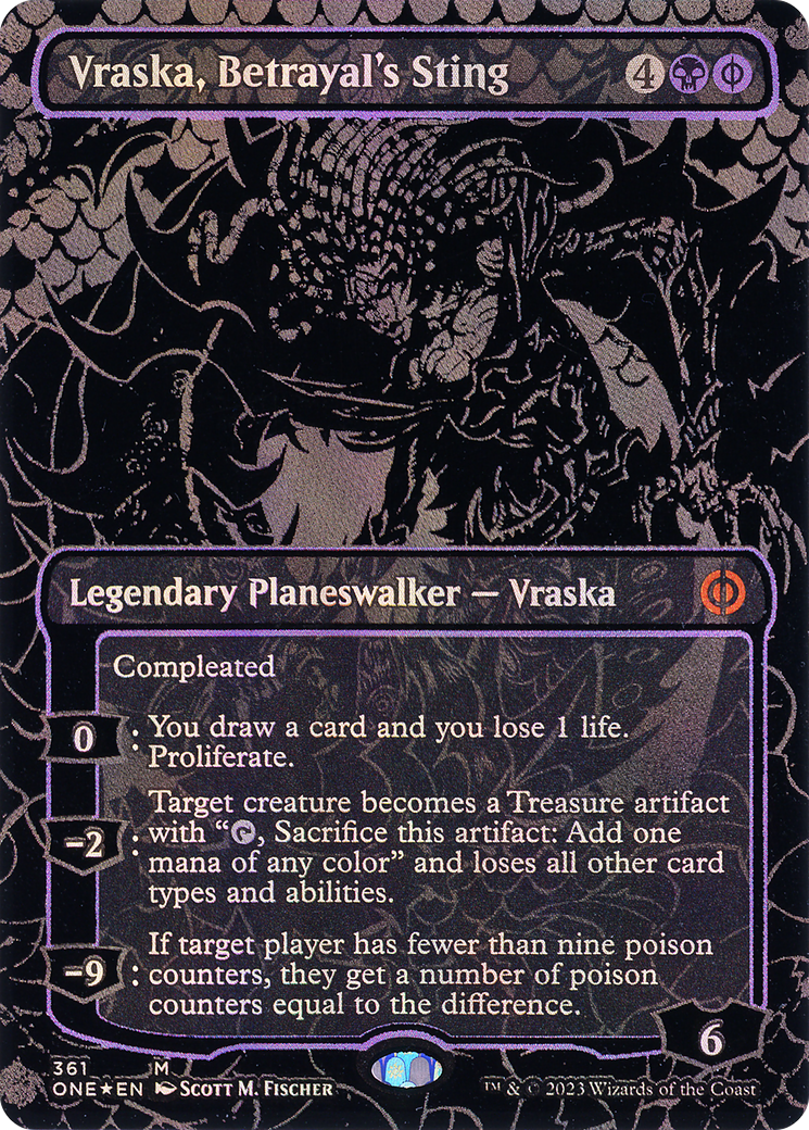 Vraska, Betrayal's Sting - Borderless - Oil Slick [ONE-361]