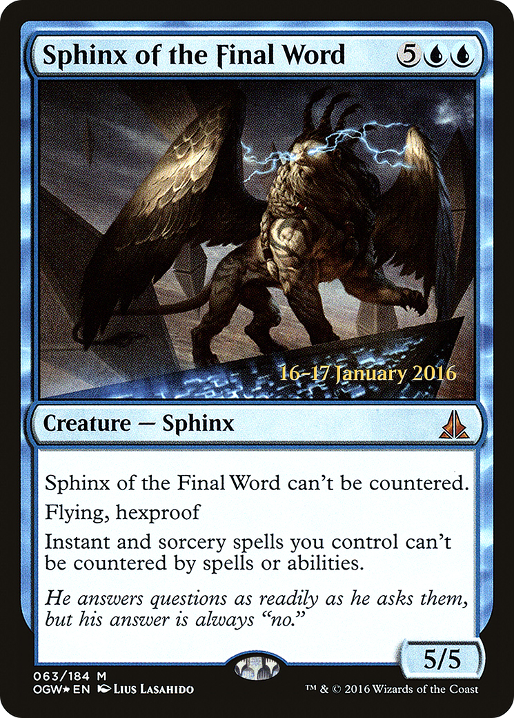 Sphinx of the Final Word - Prerelease Promo [POGW-63s]