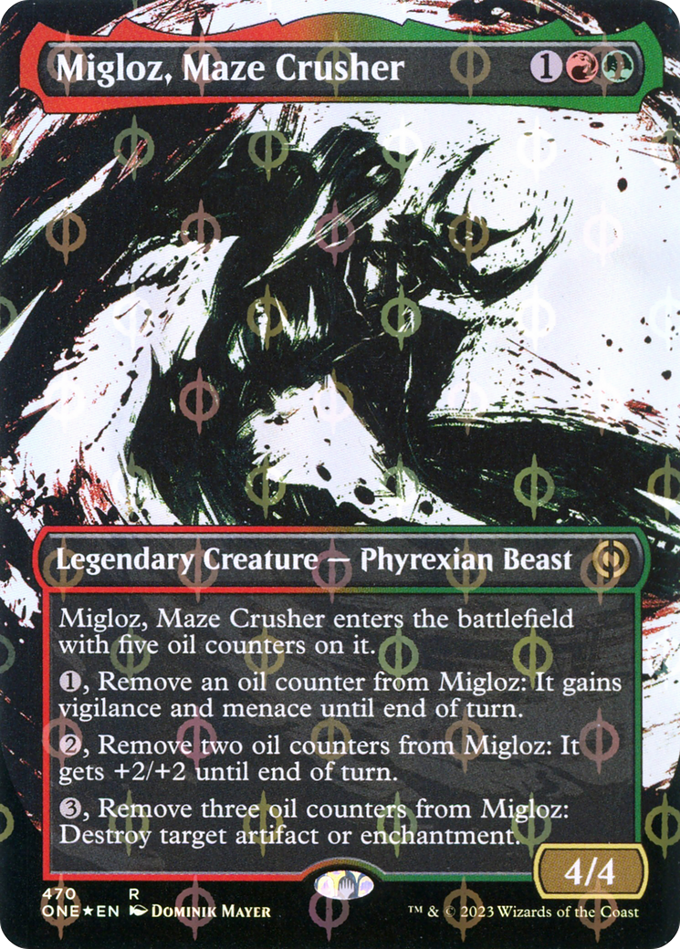 Migloz, Maze Crusher - Borderless - Showcase - Compleat Foil [ONE-470]