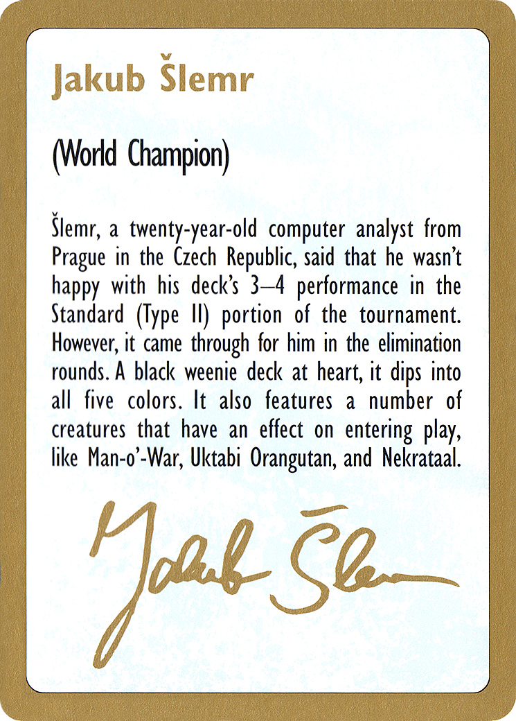 Jakub Šlemr Bio [WC97-js0a]